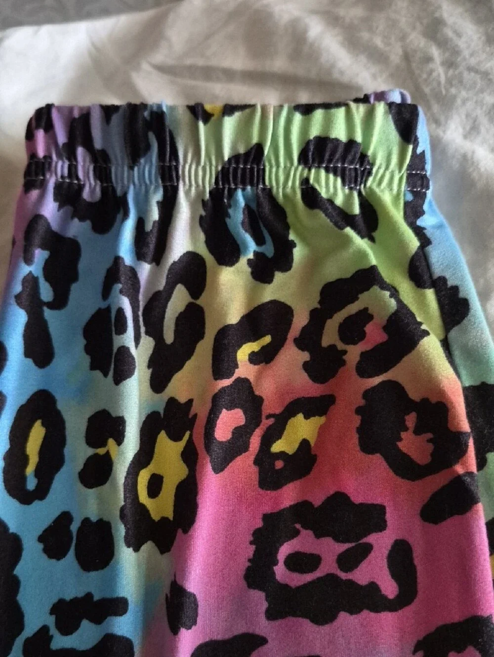 SHEIN Rainbow Leopard Print Kids Leggings - Pink, Purple, Blue, Yellow, Green